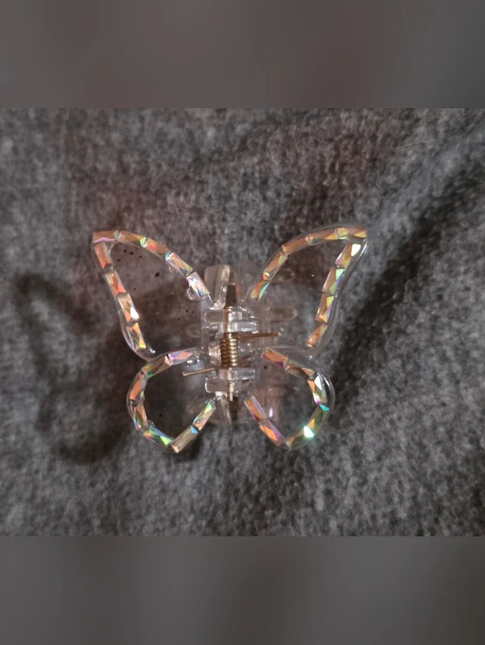 Iridescent Transparent Butterfly Hair Claw Clip BNIB